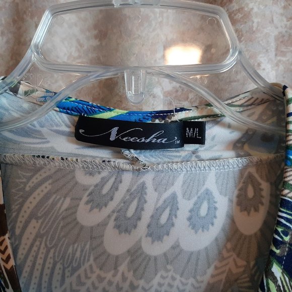 GUC Peacock print sleeveless dress size M/L - Picture 4 of 8